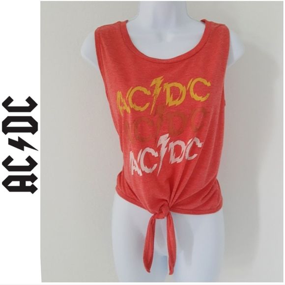 AC/DC | Tops | Acdc Tie Up Tank | Poshmark